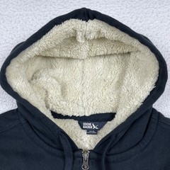 Eddie Bauer Hoodie Mens XL Black Sherpa Lined Full Zip Heavyweight Jacket Warm