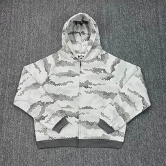 MENS EMBROIDERY HOODIE MERT HIGH STREET FLEECE ZIPPER HOODED JUMPER SWEATSHIRT