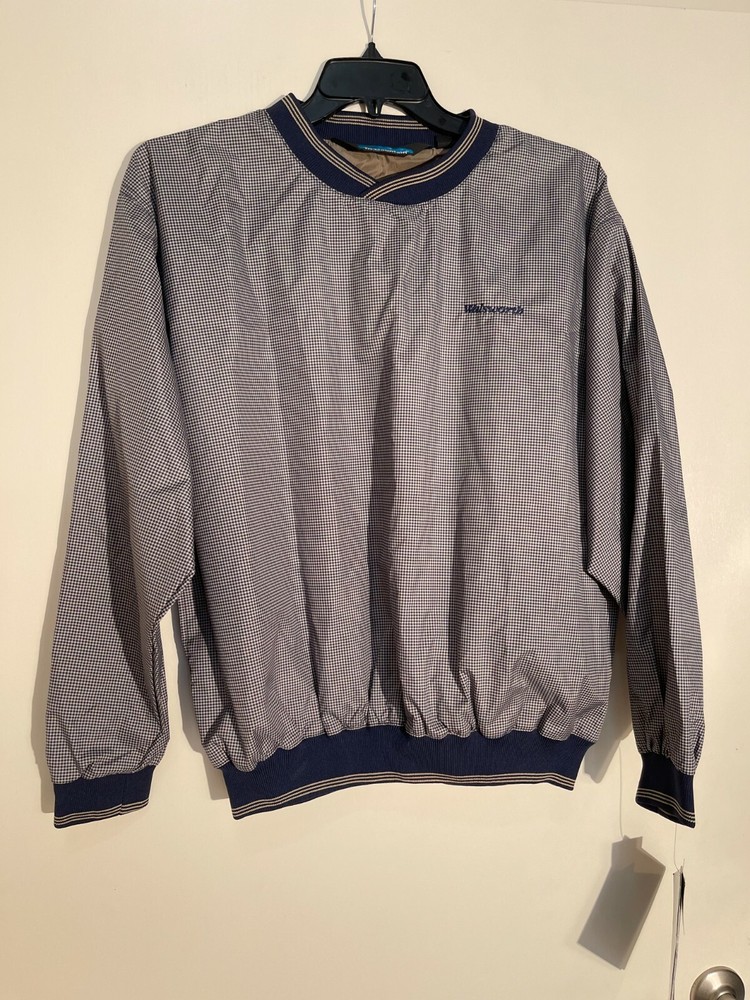 NEW Size M Tri-Mountain 2600 Zephyr Blue Grid Microfiber Pullover Outerwear