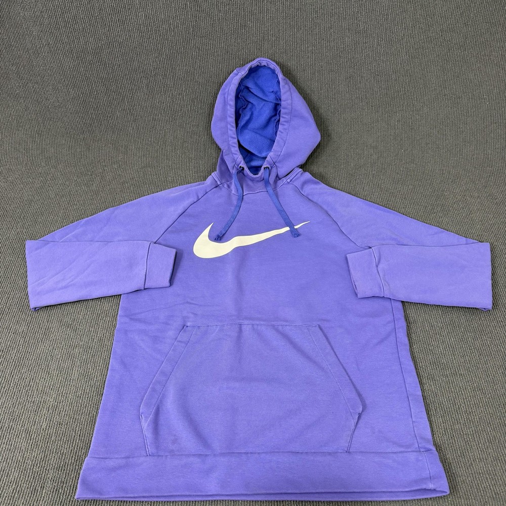 Nike Hoodie Mens Medium Purple Fleece Pullover Kangaroo Pocket Swoosh CZ2425-430