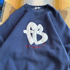 Vintage FUBU The Collection Navy Blue FB Logo Crewneck Sweatshirt Mens L USA