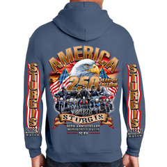 Pullover Hoodie 2026 Sturgis Motorcycle Rally America Strong No Harley