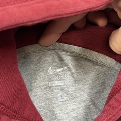 Nike Hoodie Sweatshirt Mens Large Red Fleece Pullover Small Swoosh Logo Basic