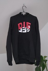 Diesel Men’s Black Cotton Big Logo Hoodie Size XL Made in Bangladesh