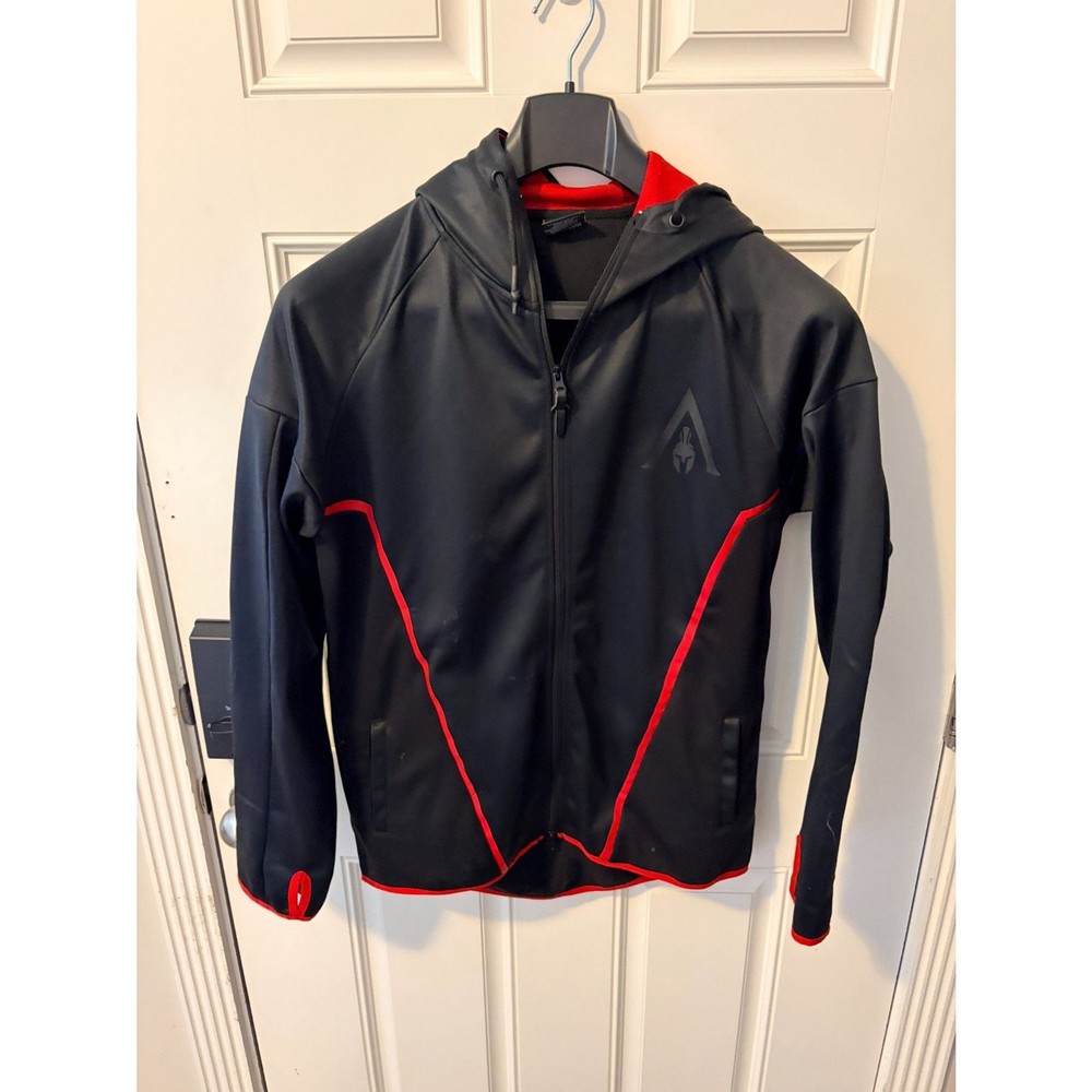 Black Difuzed Assassin’s Creed Odyssey technical hexagonal zip hoodie. Large