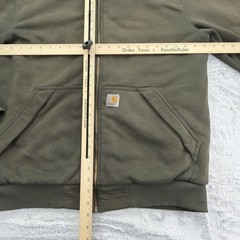 Carhartt Hoodie Mens M Green Full Zip Hooded Fleece Lined Pockets Heavyweight