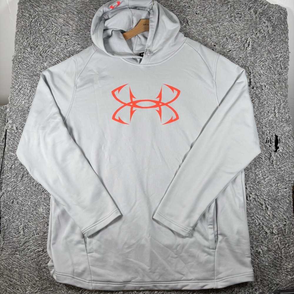 Under Armour Tech Terry Fish Hook Hoodie Men’s 3XL Gray Activewear Winter Gym