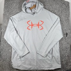 Under Armour Tech Terry Fish Hook Hoodie Men’s 3XL Gray Activewear Winter Gym