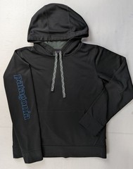 Patagonia Black Pullover Hoodie 100% Polyester Gorpcore Outdoor Size Medium Mens