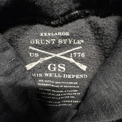 Grunt Style Mens Hoodie 3XL Big & Tall Black Teal Skull Flag Logo Graphics XXXL