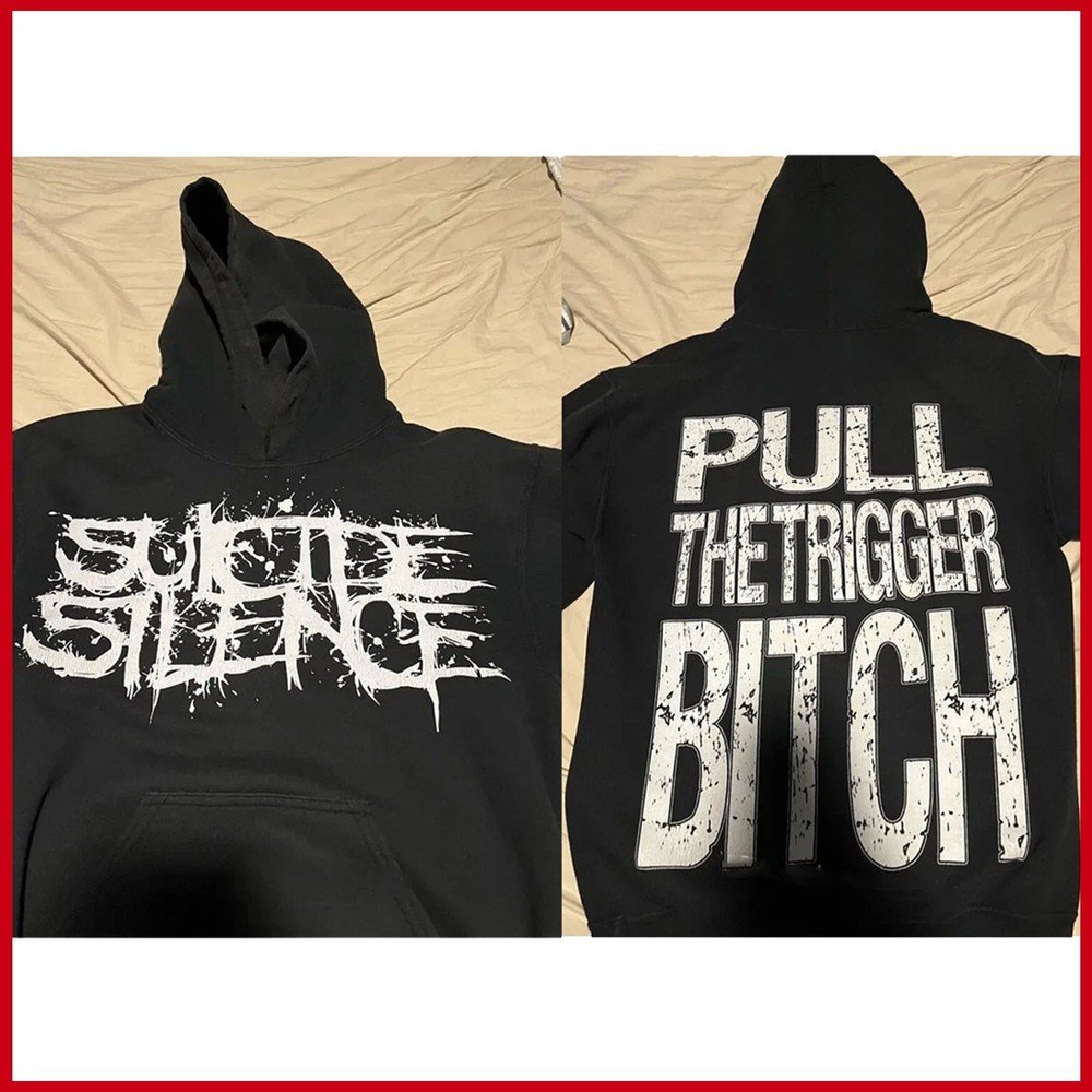 NEW!!! Suicide Silence Pull The Trigger Reprint Gildan Hoodie All Size S-3XL