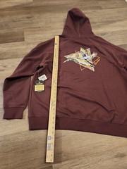 Burlebo Men’s Fleece Pintail Triangle Duck Maroon Hoodie Sz. XL NEW