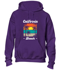 CALIFORNIA BEACH SUNSET HOODY HOODIE SUMMER HOLIDAY CLOTHING CASUAL NICE TOP