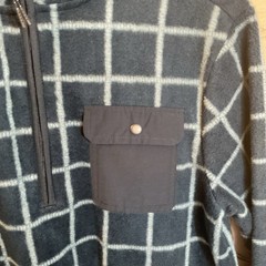 Goodfellow & Co 1/4 Zip Sweatshirt Men’s Collared Blue Checkered Size XL