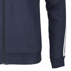 adidas Essentials Fleece 3Stripes Full Zip Hoodie Mens Grey Casual Outerwear IJ6