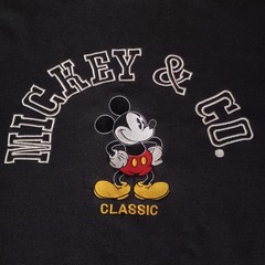 Vtg Mickey & Co Mickey Mouse Sweatshirt Mens XL Black Embroidered Logo Jersey