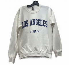 Letter Graphic Round Neck Long Sleeve Sweatshirts Los Angeles EST-1781