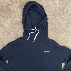 Nike Hoodie Men Medium Black Pullover Fleece Hooded Sweatshirt Pocket Pre-Owned