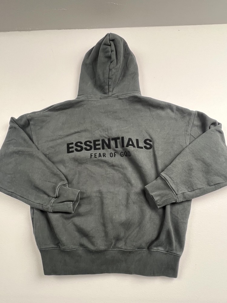 ESSENTIALS Fear Of God Hoodie Sweatshirt Mens XXS Dark Gray Pullover Fleece Logo