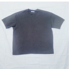 Zara Basic Short Sleeve Sweatshirt Mens Size M Black Ribbed Trim Minimalist D41