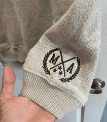 New York Popular, Boston, Sweatshirt Size Medium, Beige Brown Cotton Polyester