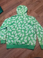 NIKE ALL OVER PULLOVER HOODIE MENS NEON GREEN SIZE LG