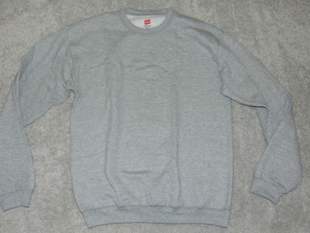 Hanes Premium Cotton Crewneck Sweatshirt Men Size Small Grey Comfortblend