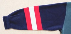 GAP ATHLETIC FLEECE SWEATSHIRT NAVY BLUE, RED AND WHITE STRIPES SIZE XL