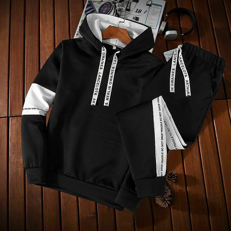 Man’s Tracksuit Sport Suit Hoodie Sweatsuit Sweatshirt Pullover Jacket Pant Set