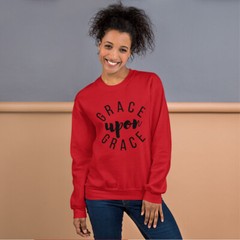 Grace Upon Grace Christmas Christian Unisex Sweatshirt S,M,L,XL,2X,3X,4X