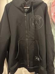 Nike Jordan Black Paris Saint Germain XXL TTG Zip Up Sweatshirt Pre Owned
