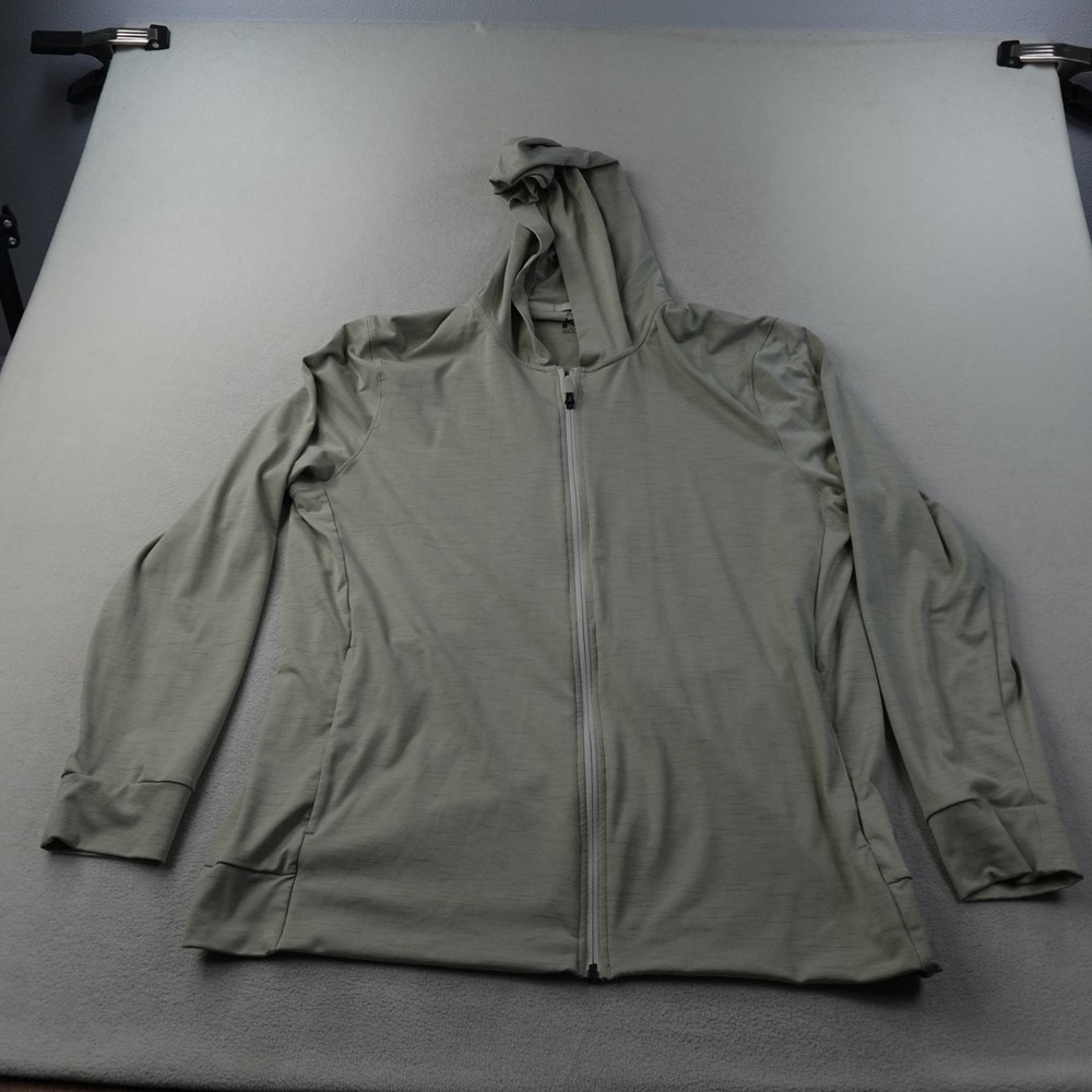 Nike Yoga Hoodie Mens Large Dri-FIT Full Zip Beige Training Jacket CZ2217