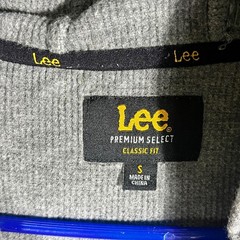 Lee Premium Select Mens Small Gray Thermal Waffle Lined Full Zip Hoodie Jacket