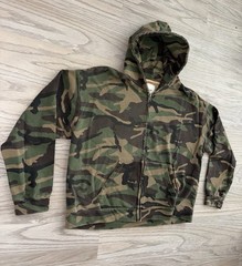 FOUND Washed Camouflage Zip Hoodie Woodland Camo Mens (L) Streetwear Designer