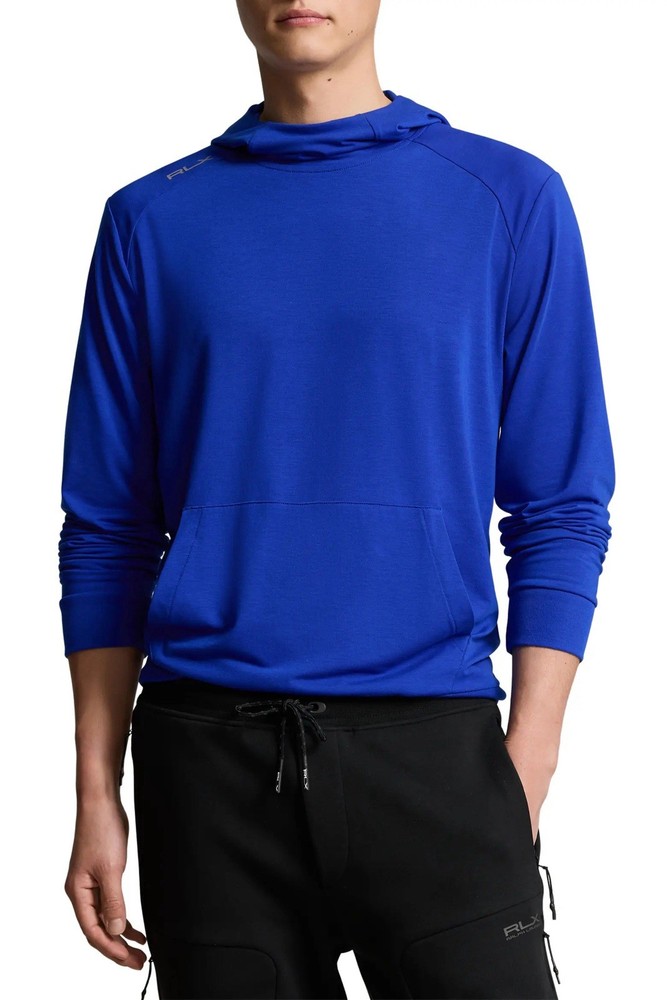 RLX Golf Ralph Lauren $138 Lounge Jersey Hoodie New Sapphire Blue Size Large