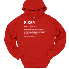 Biker Definition Hooded Sweatshirt Funny Motorcycle Riding Humor Hoodie