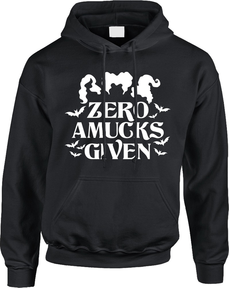 Zero Amucks Witches Halloween Costume Party Funny Sanderson Saying Mens Hoodie