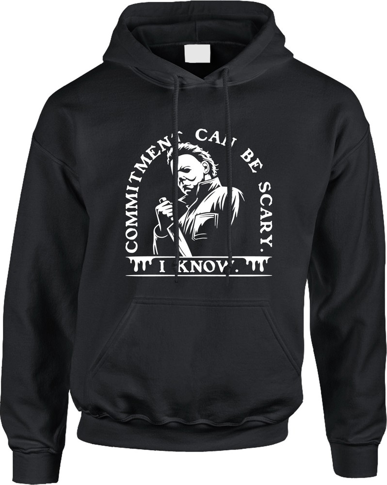 Commitment Movie Monsters Halloween Horror Film Michael Funny Parody Mens Hoodie