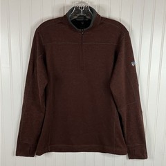 KUHL Men’s Medium Deep Red Knit Fleece RYZER Quarter Zip