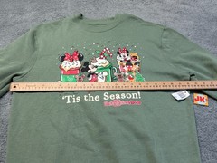 NEW Disney Sweatshirt Adult Medium Green Tis The Season Mickey Mouse Christmas