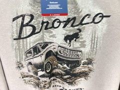 Ford Bronco Sweatshirt Men Size XL Gray Pullover Fleece Crew Neck Cotton NWT