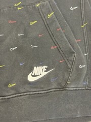 Mens Nike All Over Print Multicolor Swoosh Sweatshirt • Size Small S Black Y2K
