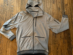 Laird Hamilton Apparel Hooded Mens L Gray full zip Front Pocket Casual jacket