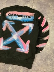 Off-White Men’s Black Graphic Sweatshirt Size S Cotton Made in Portugal