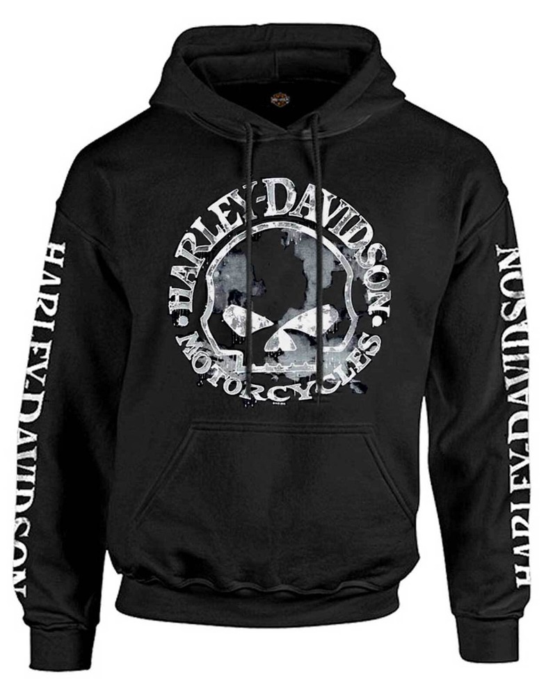 Harley-Davidson Men’s Sweatshirt Willie G Skull H-D Pullover Black 30296648