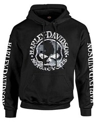 Harley-Davidson Men’s Sweatshirt Willie G Skull H-D Pullover Black 30296648