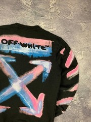 Off-White Men’s Black Graphic Sweatshirt Size S Cotton Made in Portugal