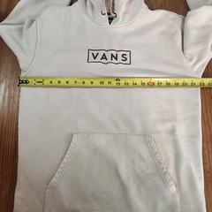 Vans Mineral Wash Pullover Hoodie Oatmeal White Mens Sz Med Embroidered Spellout