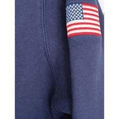 Sport-Tek Navy Pullover Hoodie American Flag Patch Embroidered Logo NWOT Size L