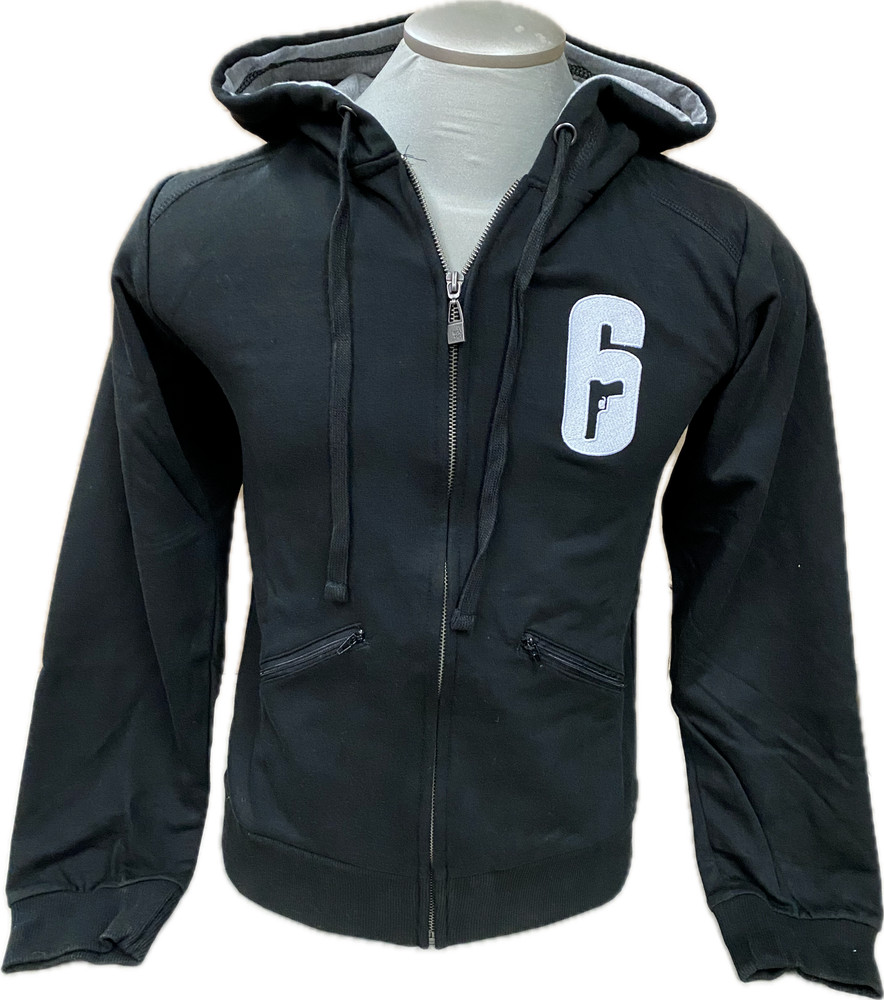 Hoodie Rainbow Six Siege Black Embroidery White X-Small Official Ubisoft *Brand*